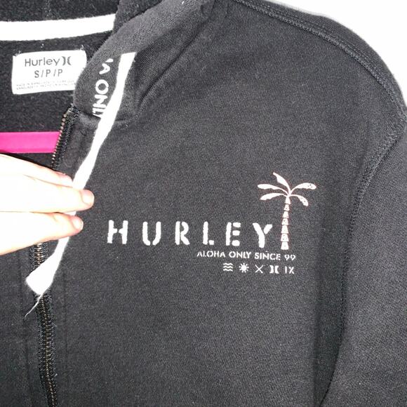 Black Hurley Full Zip Up Hoodie Aloha since ‘99 Size Small - Picture 3 of 6